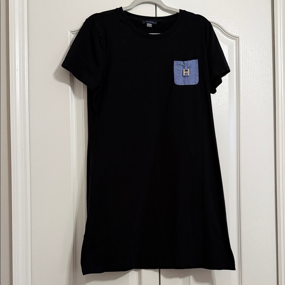 Tommy Hilfiger Black ShirtDress  with Blue Pocket